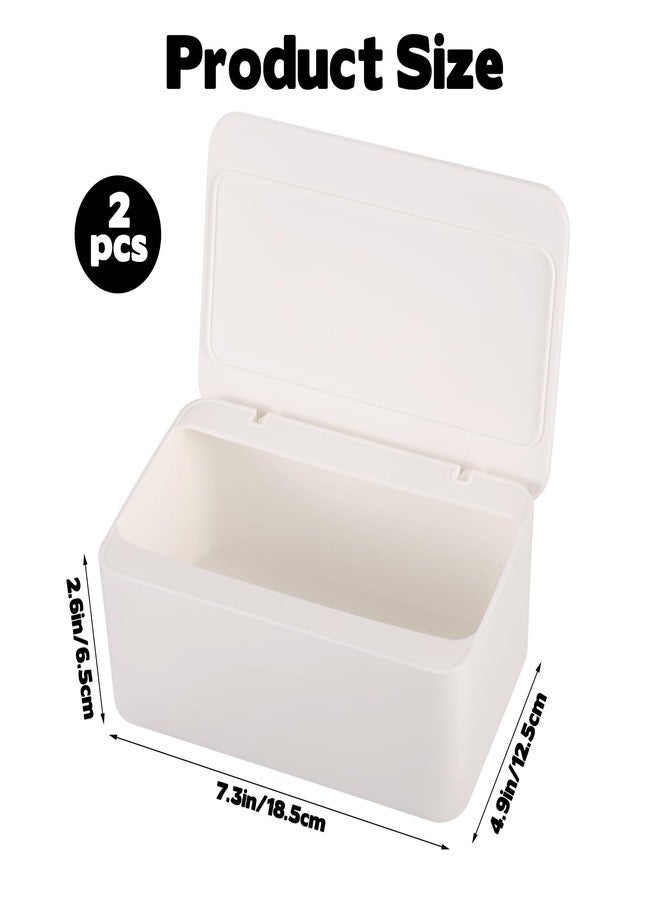 FMOACEN 2 Pack Wipes Dispenser Compatible with Cottonelle Flushable, Refillable Wipe Holder with Sealing Lid, Keeps Wipes Clean and Fresh, Non-Slip Wipe Container White Storage Box for Home Car Office - Image 2